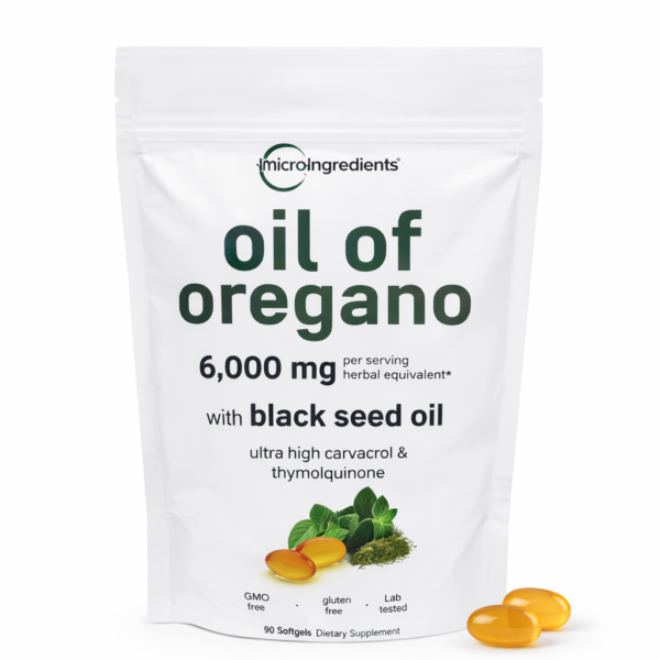 Aceite de Orégano 6000 mg con Black Seed Oil – Potente Refuerzo Natural